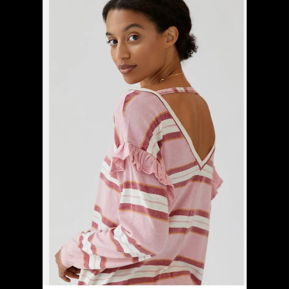 Anthropologie Pilcro Ruffled Open-Back Top